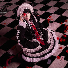 Game DanganRonpa Celestia Ludenberg Cosplay Costume Fashion Balck Formal Dress Maid Outfit Female Party Role Play Clothing 2024 - buy cheap