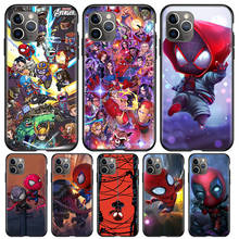 Capa de celular da marvel vingadores, super herói, desenhos animados para apple iphone 12 11 pro max mini xs max xr x 8 7 6 6s plus flash se 2020 2024 - compre barato