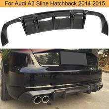 Carbon Fiber Car Rear Bumper Diffuser for Audi A3 Sline Hatchback 2014 2015 Not A3 Standard Car Rear Diffuser Lip Spoiler 2024 - buy cheap