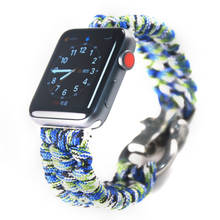 Ремешок нейлоновый для Apple Watch band SE, браслет из Паракорда для выживания для iwatch 38 42, 45 мм 41 44 40 мм, серия 7 6 5 4 2024 - купить недорого