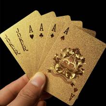 ¡Oferta! cartas de juego de diseño a prueba de agua de uso duradero de oro, cartas de póquer de papel de aluminio dorado, los mejores juegos de mesa de juego de regalo 2024 - compra barato