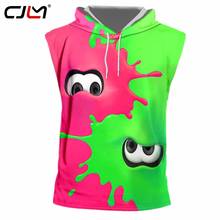 Cjlm Tank Top Male Fashion  3d Hooded Vest Printing Cartoon Red-green Eyes Summer Leisure Big Size Fitness Tops  Unisex Clothing 2024 - buy cheap