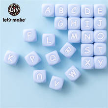 Let's Make Candy Bule Alphabet Letter Beads Set DIY Baby Teether Bead 12mm BPA FREE For Children Christmas Gifts 2024 - buy cheap