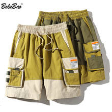 Bolubao marca masculina carga shorts verão nova carta de rua shorts casuais com cordão bolso na altura do joelho shorts masculinos 2024 - compre barato