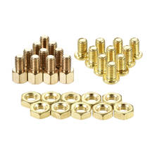 Uxcell-espaciador de latón hexagonal M4, Kit de tuercas de tornillo de pilar macho-hembra, 10mm + 6mm, 20 juegos 2024 - compra barato