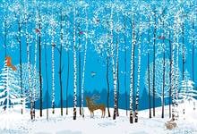 7x5ft inverno wonderland conto de fadas floresta azul rena natal personalizado photo studio backdrops fundos vinil 220cm x 150cm 2024 - compre barato