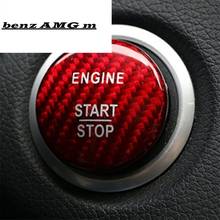 TPIC Carbon Fiber Car Engine Start Stop Ignition Button decal sticker Trim key Ring For Mercedes Benz C E Class W205 W213 GLC 2024 - buy cheap