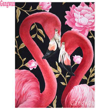 Flamingo couple DIY diamond embroidery full square round diamond painting cross stitch kit 5D mosaic stickers wedding decoration 2024 - buy cheap