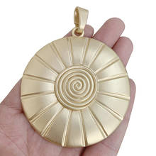 1 x Matt Gold Large Boho Bohemia Spiral Vortex Swirl Round Charms Pendants for Necklace Jewelry Making 81x63mm 2024 - buy cheap