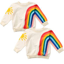 US Toddler Baby Girls Kids Long Sleeve Rainbow T-Shirt Sweatshirt Tops Clothes 2024 - buy cheap