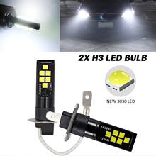 2x H3 LED Bulb 3030 SMD 6000K White Car Fog Light High Bright DRL Driving Lamp Auto Fog Lamp Day Running Light DC 12V 2024 - buy cheap