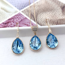 11.11 Drop Earrings Teardrop Necklace Jewellery Set with Austria Crystal Fashion Dangle Earing Jewelry Set Party Wedding Gift 2024 - buy cheap