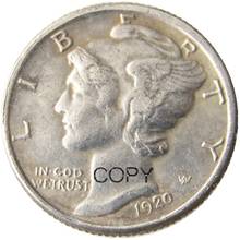 US Mercury Dime 1920 P/S/D Silver Plated Copy Coins 2024 - buy cheap