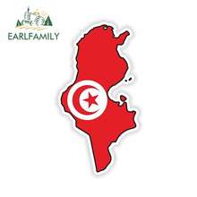 EARLFAMILY 13cm x 7cm For Tunisia Map Flag Fine Decal Waterproof Personality Creative Stickers Vinyl Car Wrap Car Sticker 2024 - buy cheap