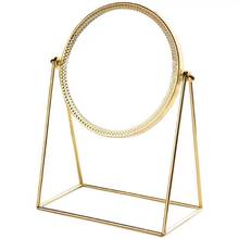 360° Rotation Metal Makeup Mirror Single Sided Vintage Vanity Mirror Golden E65F 2024 - buy cheap