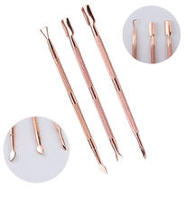 1/3pcs Rose Gold Stainless Steel Manicure Cuticle Pusher Pedicure Manicure File Dead Skin Cut Remover Nail Care Nail Art Tools 2024 - buy cheap