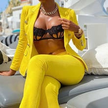 Sexy Yellow Pink Single Button Business Suit Women Slim Fit Long Sleeve Commute Casual Blazer 2021 Spring Autumn New Blazers Y2k 2024 - buy cheap