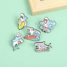 BUT DAD IT IS SHARK WEEK Have a lovely day pin Blue banana shark sharks are eriends not fiends brooch enamel Bag Jewelry Gifts 2024 - buy cheap