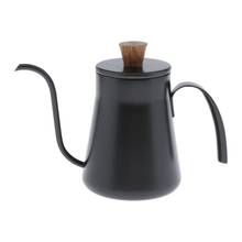 Stainless Steel Hand Pour Over Coffee Kettle Long 4mm Spout Black with Lid 400Ml Long Mouth Coffee Kettle Teapot 2024 - buy cheap