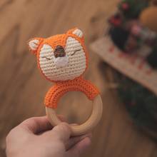 Baby Teether Safe Wooden Toys Mobile Pram Crib Ring DIY Crochet Rattle Soother Bracelet Teether Set Baby Product 2024 - buy cheap