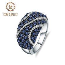 GEM'S BALLET Natural Blue Sapphire Ring 925 sterling silver Natural Gemstone Rings For Women Gift Vintage Fine Jewelry 2023 - купить недорого