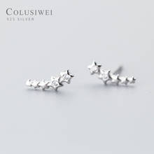 Colusiwei Authentic 100% 925 Sterling Silver Clear cz Tiny Small Stars Stud Earrings for Women Kids Fashion Fine Silver Jewelry 2024 - buy cheap