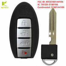 Reemplazo KEYECU inteligente mando a distancia de coche 3 + 1 botón 433,92 Mhz PCF7945 para Nissan Rogue X-Trail 2014 de 2015 de 2016 S180144106 2024 - compra barato