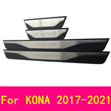 Capa protetora de pedal da porta do carro, 4 unidades, arranhões acessórios do carro para hyundai kona 2017-21 2024 - compre barato
