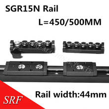 44mm width Aluminum Square Roller Linear Guide Rail 1pcs SGR15N L=450/500mm with 1pc SGB15N wheels block for CNC 2024 - buy cheap