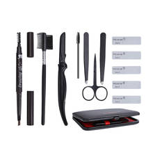 8 in 1 man Eyebrow Trimming Kit ,   Portable Tweezer and Scissor Set for Eyebrow Grooming Eyebrow Care Kit for Men Women 2024 - buy cheap