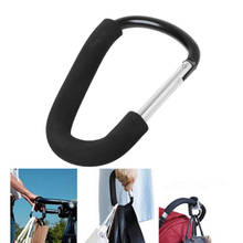 Big Sponge Handle Hard Aluminum Alloy Carabiner Carriage Hanger Stroller Shopping Bag Clip Hook 2024 - buy cheap