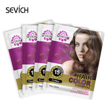 Sevich shampoo de coloração de cabelo 5 argolas, shampoo instantâneo de 5 cores, coloração rápida e brilhante natural, 5-15 unidades 2024 - compre barato