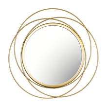 Golden Hanging Wall Mirror Geometric Metal Frame Wall Mount Makeup Mirror For Party Wedding Home Bathroom Decor Mirror 2024 - buy cheap