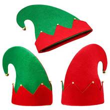 Christmas non-woven felt elf hat Christmas party props holiday photo props children adult hat clothing accessories red and green 2024 - buy cheap