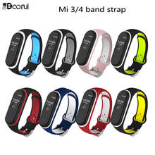 BOORUI mi 3 band strap colorful mi band 4 strap sports buckle mi band 3 strap silicone replacement for Xiaomi Mi Band 3 4  Strap 2024 - buy cheap