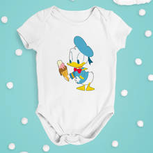 Funny Donald Duck Newborn Romper Girl Baby Cute Short Sleeve Boy Bottoms White O-neck Ropa bebe Disney Toddler Bodysuit 2024 - buy cheap