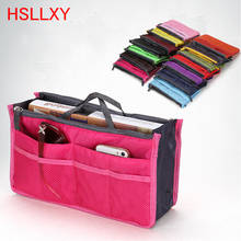 HSLLXY Travel Insert Bag Women Make Up Organizer Bag Toiletry Travel Kits Storage Finishing Bag Double zippe Color Cosmetic Bag 2024 - buy cheap
