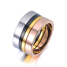 Jeemango na moda 4 em 1 colorido ouro simples anéis jóias titânio aço inoxidável casamento anel de noivado para mulher jr19071 2024 - compre barato