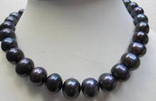 HOT HUGE 18" 10-11MM TAHITIAN BLACK PEARL NECKLACE 2024 - buy cheap