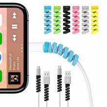 12Pcs Spiral USB Charge Cable Protector Data Cord Saver Cover for iPhone Android 2024 - buy cheap