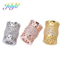 Juya 2pcs/lot DIY Jewelry Charm Spacer Beads Supplies Micro Pave Zircon Tube Beads For Natural Stone Pearls Jewlery Making 2024 - buy cheap