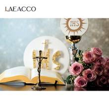 Laeacco First Holy Communion Catholic Theme Party Baby Banner Portrait Photo Background Photography Backdrop Photo Studio 2024 - buy cheap