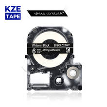 Epson label tape 6mm white on black SD6K LC2BWV typewriter ribbon for KingJim label maker LW-300 LW400Epson label printer 2024 - buy cheap