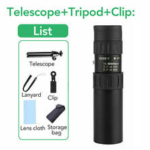 Binóculos portáteis com super zoom, monóculo de qualidade monocular com tripé e prendedor de celular, 10-300x40mm 2024 - compre barato