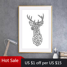 Minimalist Deer Head Geometric Origami Canvas Painting Poster Nordic Animal Wall Art Decor Picture for Kids Baby Room Decor 2024 - buy cheap