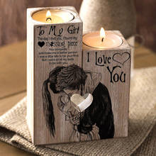 Castiçal de madeira em forma de coração, decoração para o dia dos namorados da menina, decoração de casa, suporte de velas 2024 - compre barato