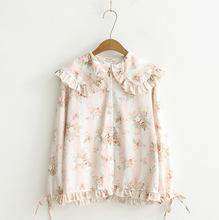 Camisa de lolita Estilo vintage para chica, camisa de lolita con estampado de rosas, estilo victoriano, kawaii, gótica, loli cos 2024 - compra barato