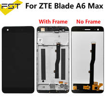 Tela de lcd 5.5 ''preta para zte blade a6 max a0605, display lcd + digitalizador de touch screen + quadro para zte a6 max, painel de vidro 2024 - compre barato