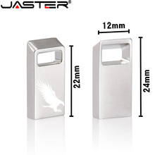 Jaster mini pendrive de metal, usb 2.0, com buraco quadrado, prata, 4gb, 8gb, 16gb, 32gb, 64gb, prata, cuboid 2024 - compre barato