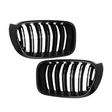 Carro 51117338571 frente rim grade dupla linha gloss preto 51137367421 apto para bmw f25 x3 f26 x4 2014 2015 2016 2017 2024 - compre barato